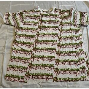 Goosebumps All Over Logo T Shirt Size XL Retro Nickelodeon Colors